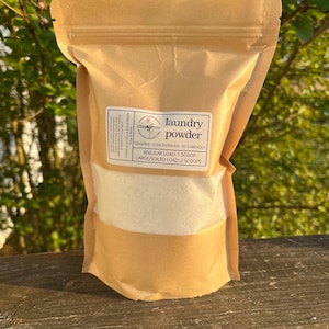 Laundry Powder Detergent Booster, Handmade Natural Sensitive, Simple Ingredients, Eco Friendly packing, Sustainable Cleaning, 24 oz bag