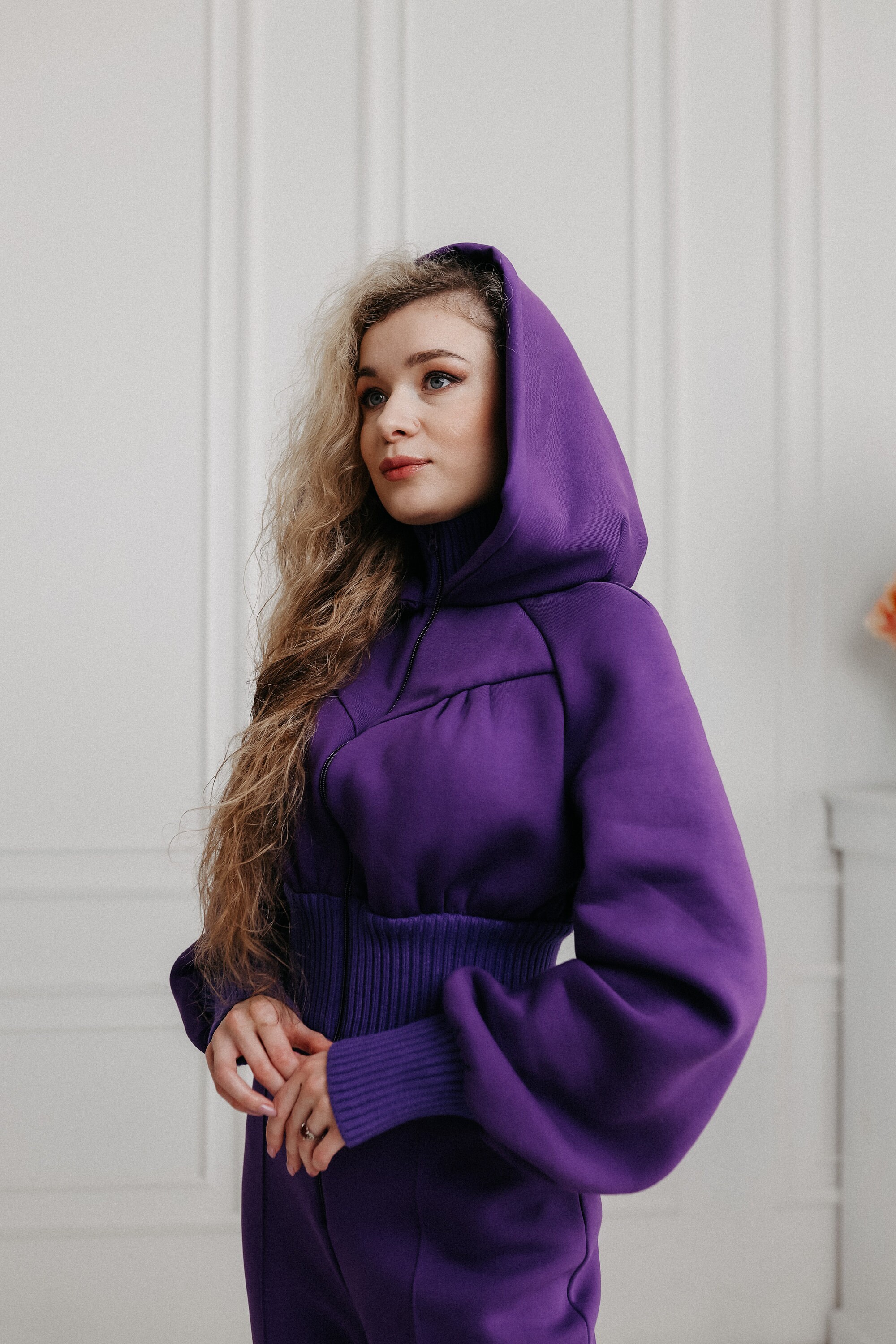 Purple bell shop bottom jumpsuit