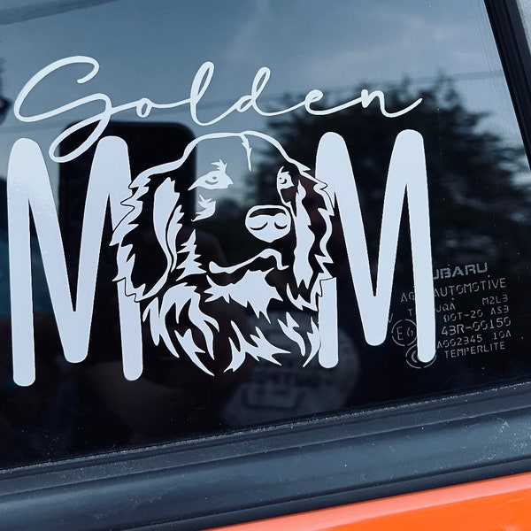 Golden Retriever Window Decal - Golden Retriever Sticker - Dog Mom - Vinyl Car Decal