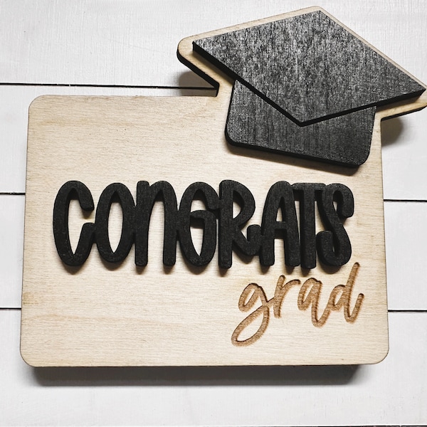 Graduation Gift Card Holder - Unique Engraved Gift for Student - Customizable Graduation Cap