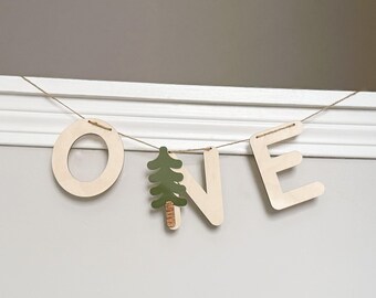 One Happy Camper 1st Birthday High Chair Banner - Wood & Acrylic Party Decor