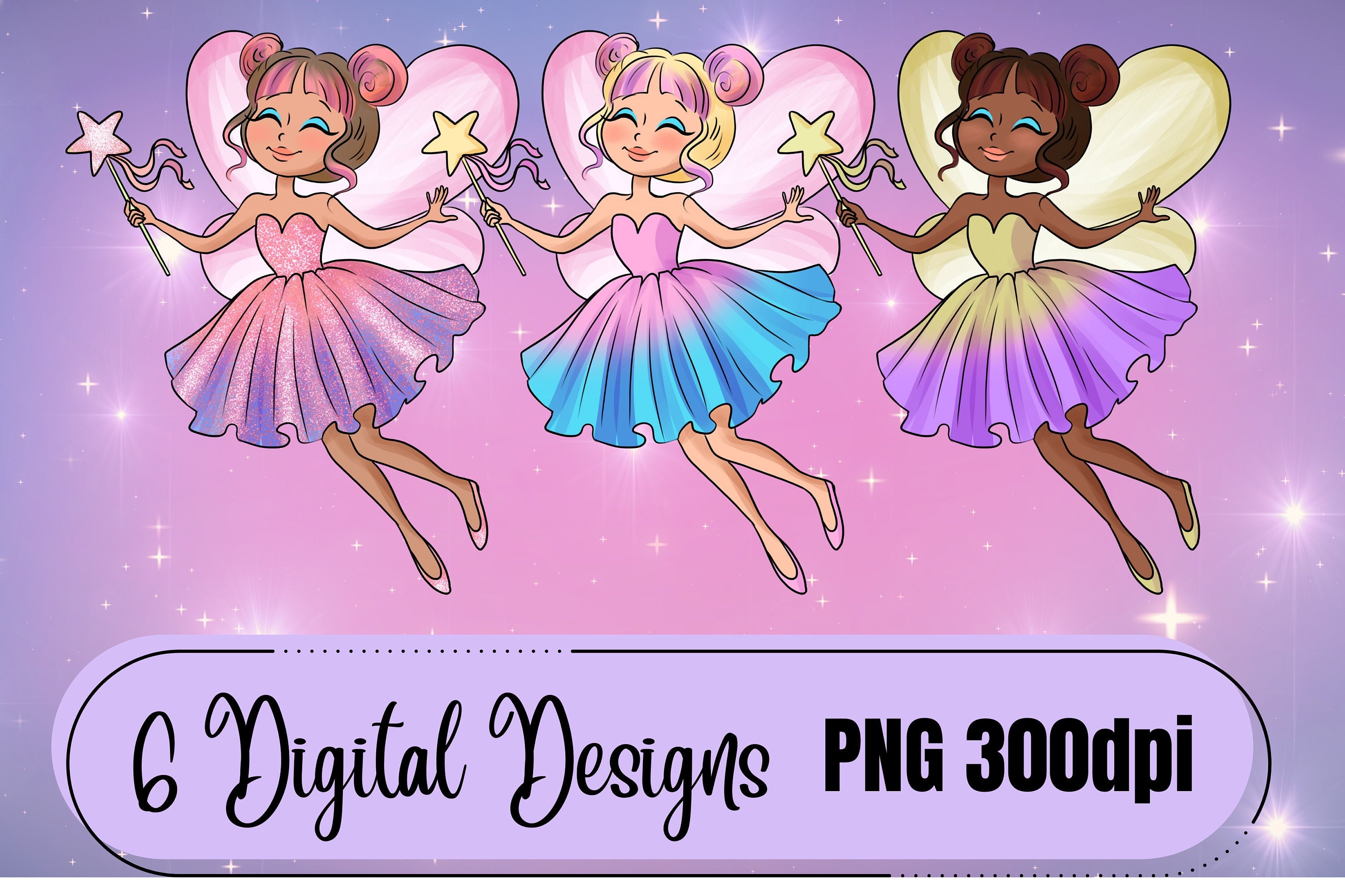 Fairy PNG Bundle | INSTANT DOWNLOAD | Fairy Girls Digital Files | Pink ...