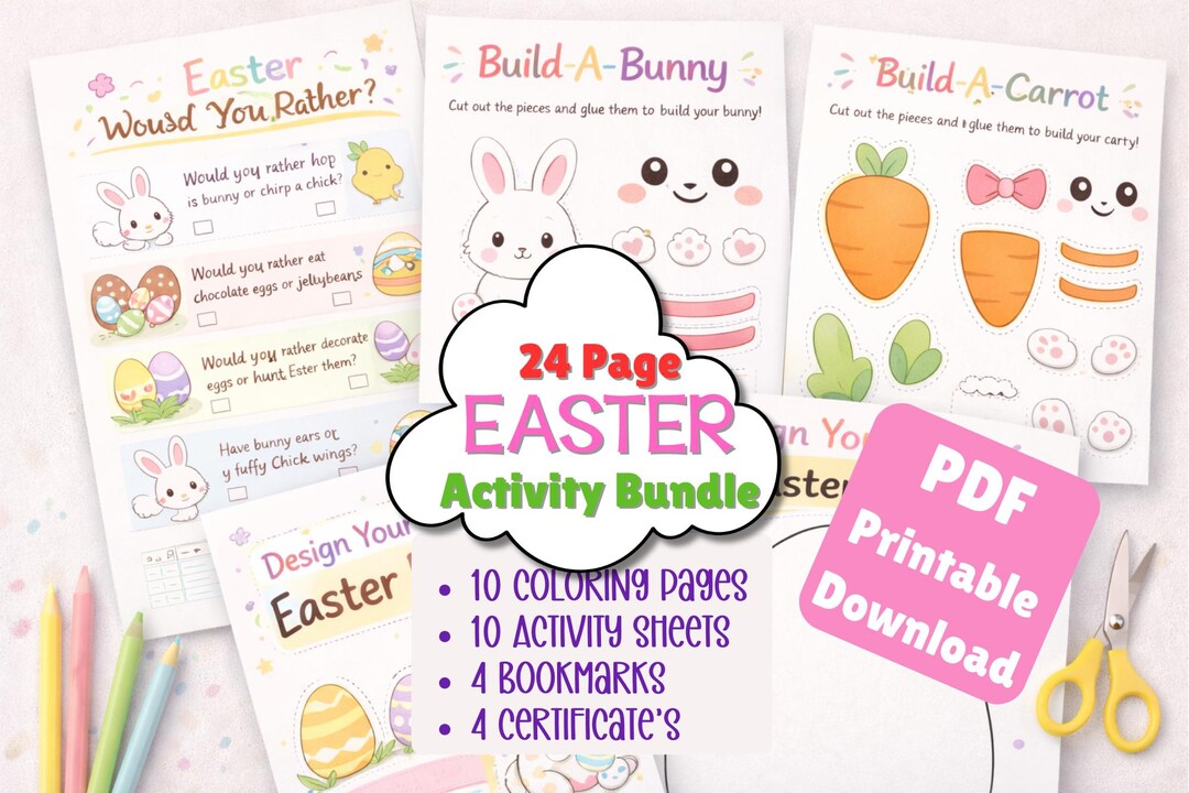Easter Activity Bundle for Kids | 24 Printable Preschool PDF Pack - Etsy