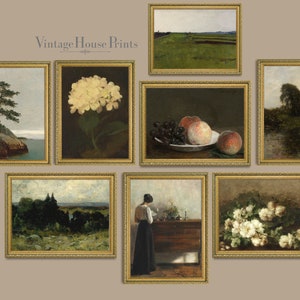 Sammlung von 8 Vintage Gemälde, Wandkunst, Dekoration, digitaler Download, Vintage Kunst Gemälde viktorianischen, Galerie Wandkunst