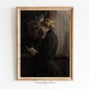 Moody Vintage Oil Painting, Wall Art, Home Decor, Digital Download, Modern, 1800&#39;s Painting, Farmhouse Print