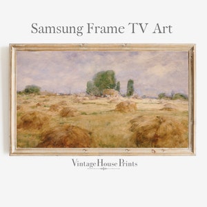 Samsung Frame TV Art / Vintage schilderij / DIGITAL Download / Boerderij Samsung TV Art / Tarwe Veld