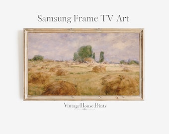 Samsung Frame TV Art / Vintage Painting / DIGITAL Download / Farmhouse Samsung TV Art / Wheat Field