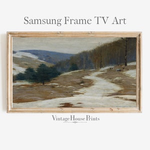 Samsung Frame TV Art / Vintage Schilderij / DIGITAL Download / Landschap Samsung TV Art / Mountain Pines