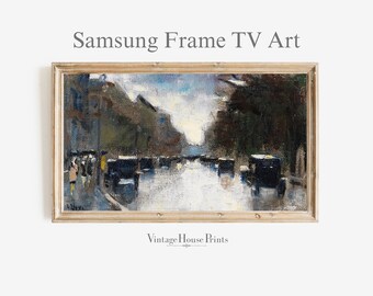 Samsung TV Rahmen / Vintage Gemälde / DIGITALER Download / Samsung TV Kunst / Vintage Stadtbild / Stadtbild