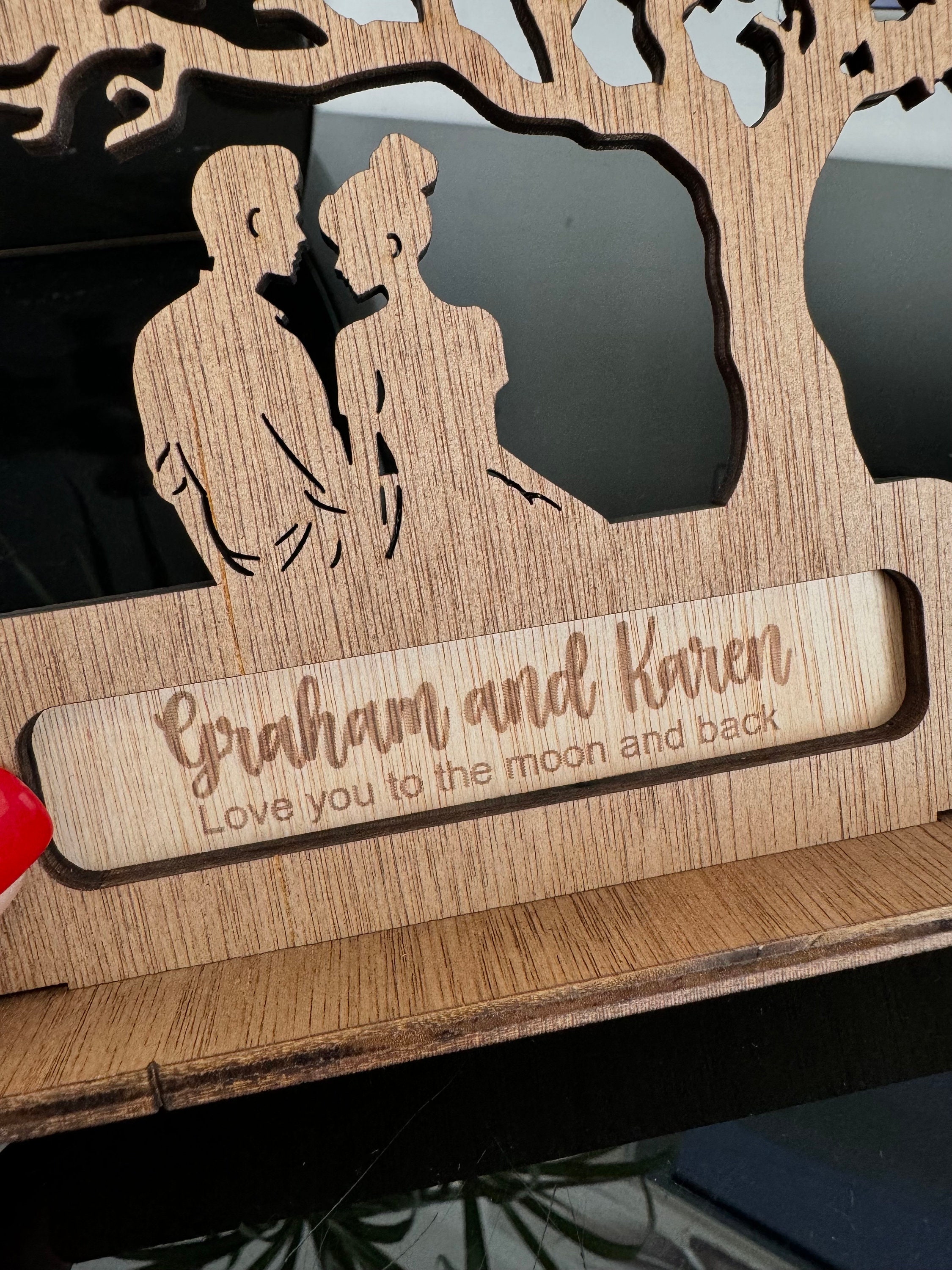Personalized 5th Anniversary Wood Gift, Couple Under Tree - Etsy
