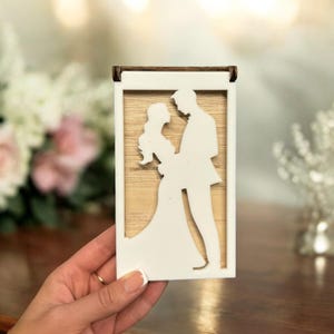 Monedero personalizado para regalo de boda, de madera, único, para adultos, aniversario, marido y mujer