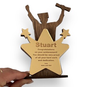 Placa de regalo personalizada de felicitaciones por su graduación. Regalo para hija e hijo. Regalos personalizados del colegio del año pasado. Padres 2024.
