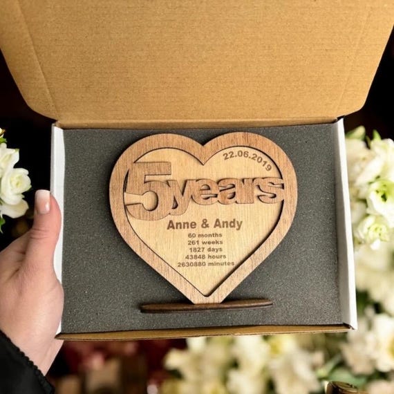 Tarjeta Personalizada De Quinto Aniversario De Boda Regalo | España