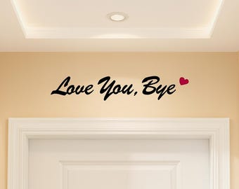 Plaque murale en bois Love You Bye – Déco pour porte d'entrée