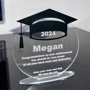 Gepersonaliseerde felicitaties met je AFstudeercadeau Plaquette Dochter Zoon Cadeau Aangepaste school Vorig jaar Cadeaus Ouders 2025