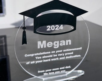 Placa de regalo de graduación personalizada, trofeo de madera personalizado 2026