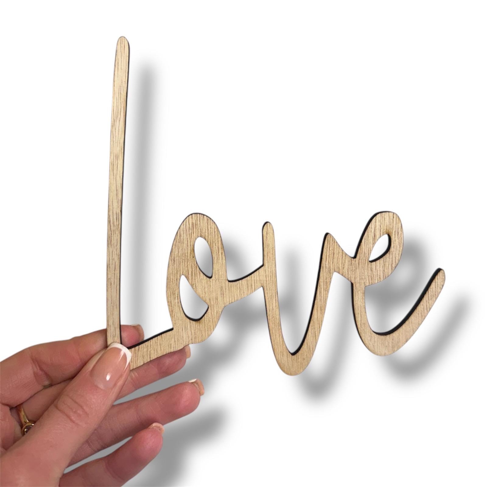 “Bye Love You” Wooden Script Sign – Butterfly Design Wall Decor, Above Door Topper, Home Entry Decor