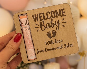 Personalized Wooden Baby Keepsake | Engraved Newborn Gift