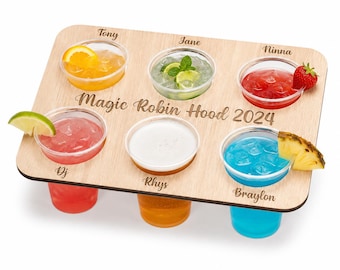 Bandeja de bebidas personalizada para vacaciones: Bandeja de madera para cerveza con todo incluido