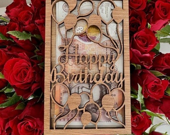 personalised money wallet holder birthday card gift boy girl children adult