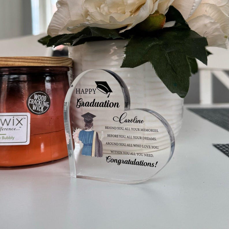 Personalized Graduation Gift: Heart Acrylic Plaque, Class of 2025 - Etsy