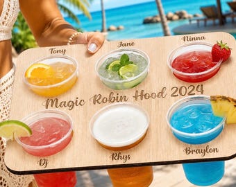 Personalised Holiday Drink Tray: Wooden All Inclusive Beer Caddy