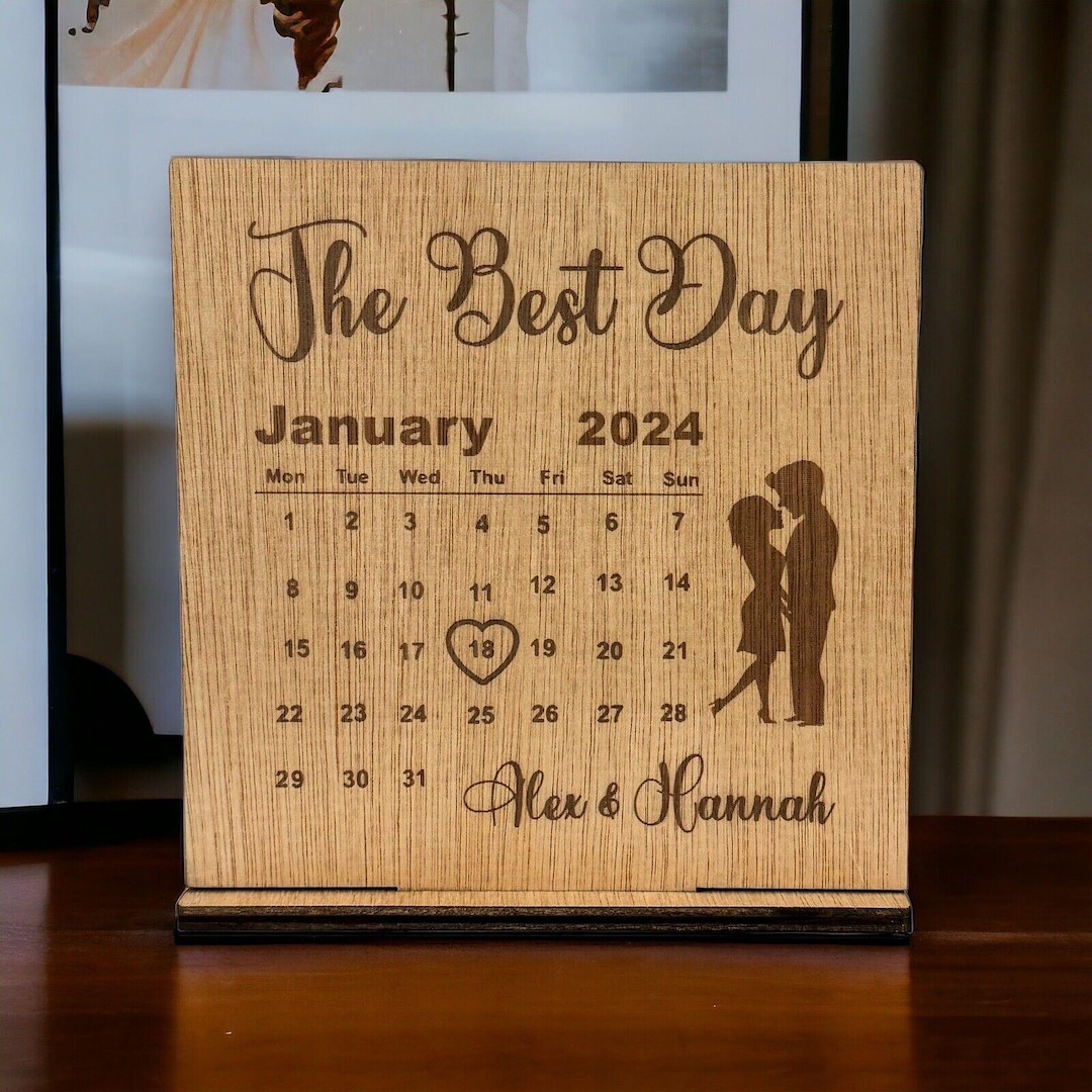 5th Anniversary Gift Wedding PERSONALISED Husband Wife Engraved 5 Years ...