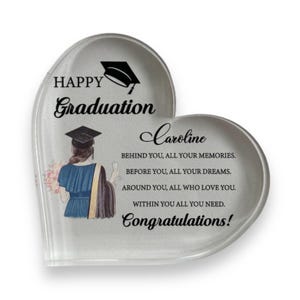 Placa de regalo personalizada de felicitaciones por su GRADUACIÓN. Regalo para hija e hijo. Regalo personalizado del año pasado de la escuela. Regalos para padres. Graduado acrílico.