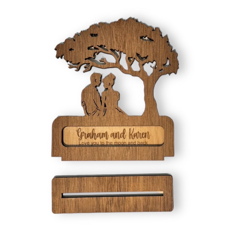 Personalized 5th Anniversary Wood Gift, Couple Under Tree - Etsy