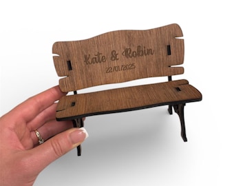 Minibanco de madera personalizado: regalo romántico para el 5.º aniversario de bodas de madera