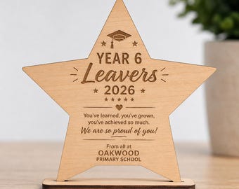 Year 6 Leavers Gift 2026: Personalised Wooden Star Keepsake for Primary School