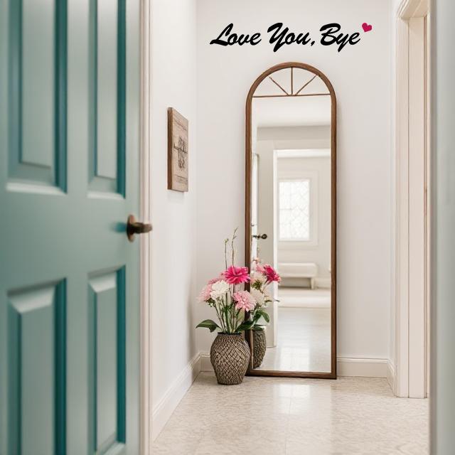 Cartello da parete in legno Love You Bye - Decorazione moderna per la porta del corridoio - Italia