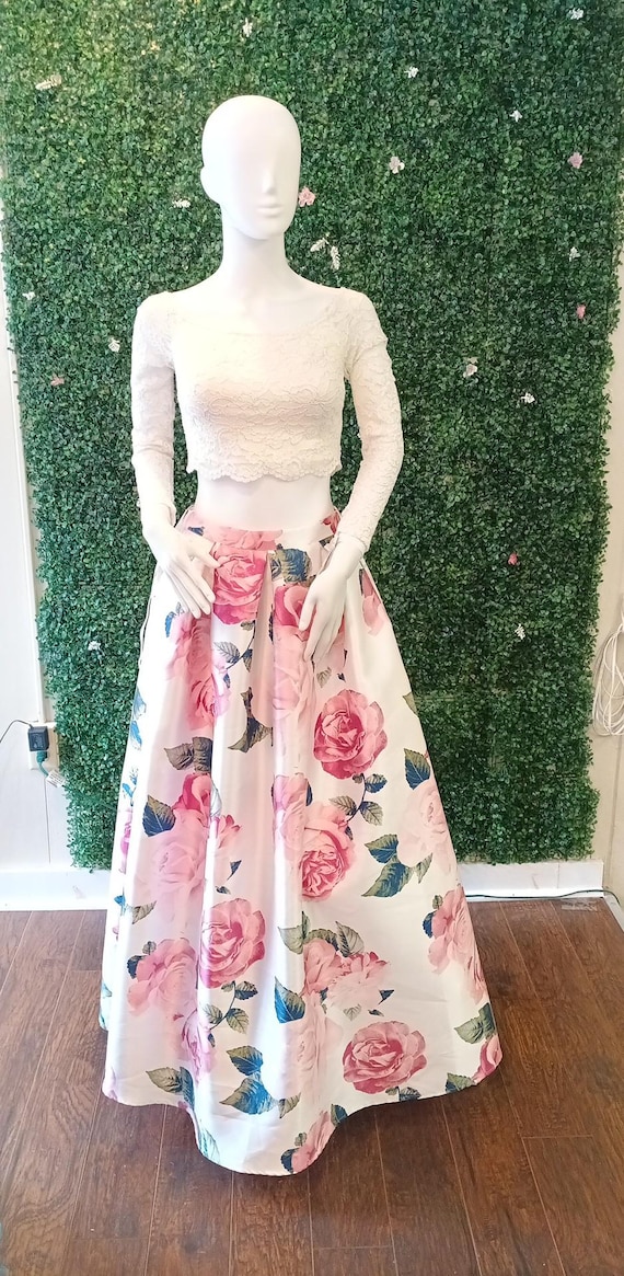 open lace back dress Sherri Hill Taffeta Two Piece Prom Dress 56248 main image 1
