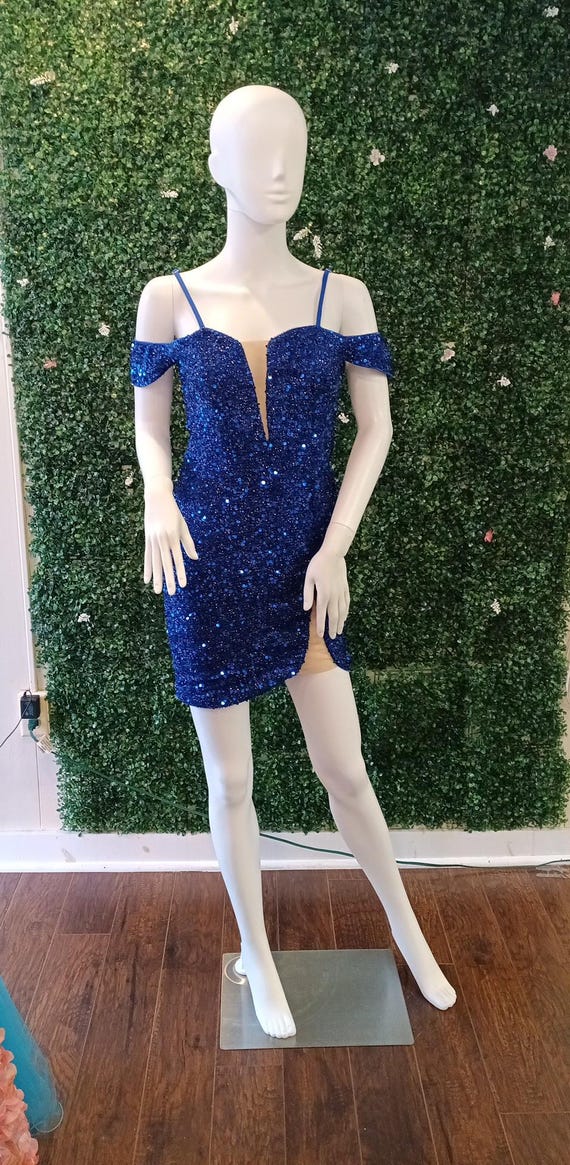 Royal Blue off Shoulder Sequin Hoco - Etsy Israel Royal Blue off Shoulder Sequin Hoco - Etsy Israel