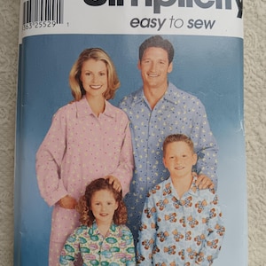 0661 Simplicity Sewing Pattern Unisex Child&#39;s,Teen, Adult Pajama Pattern - pattern sizes Child XS-L/Adult XS-XL, pre-owned, uncut, complete