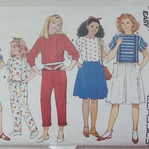 Uncut 3203 Butterick Sewing Pattern - girls top, skirt, pants, shorts - sizes 7-8-10 pre-owned, uncut, complete