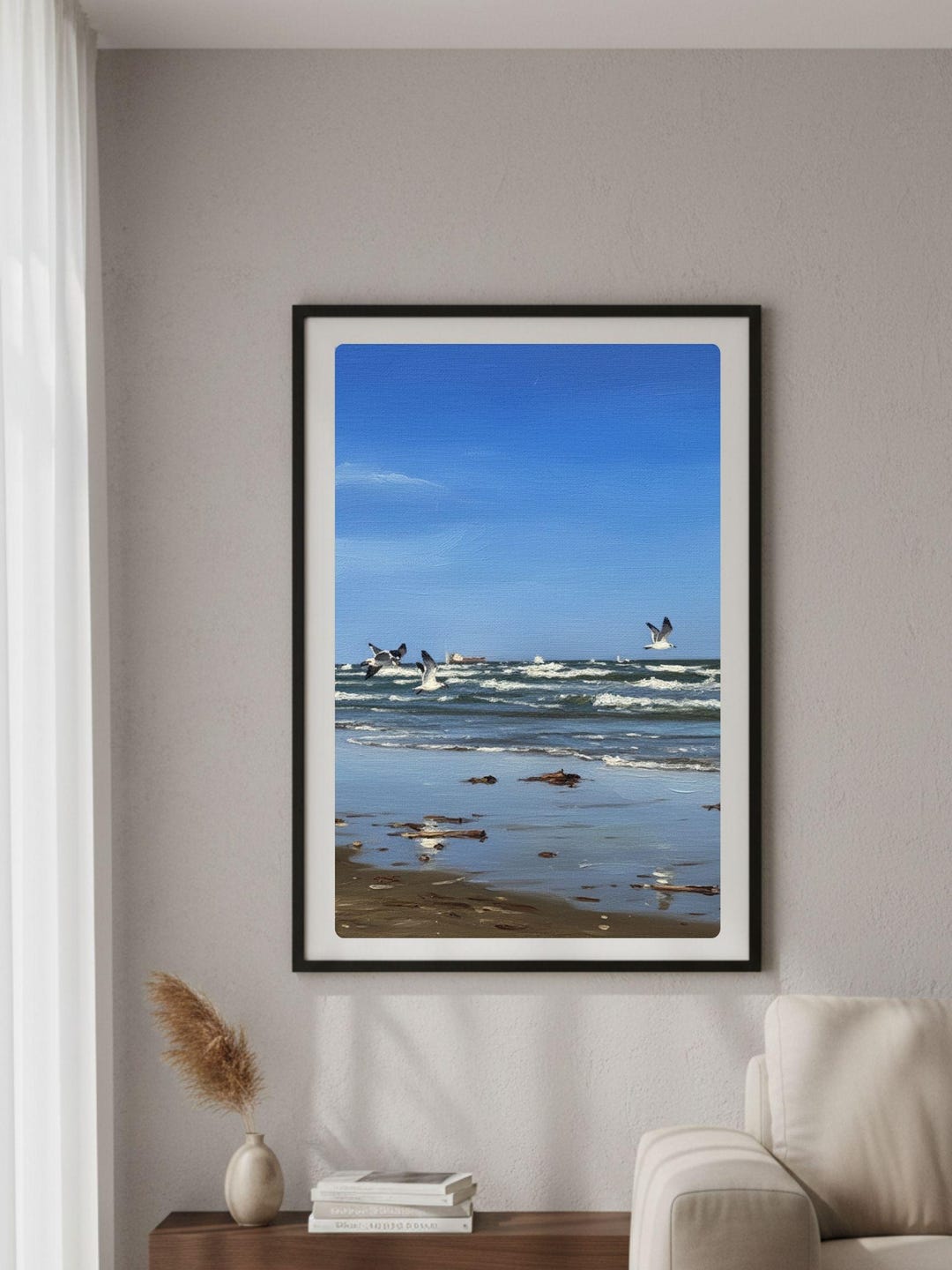 Seagull Beach Print | Coastal Birds Wall Art - Etsy Australia