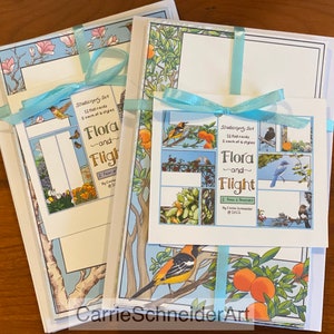 Set di cancelleria, Flora & Flight, botanico, uccelli, fiori, alberi, cancelleria per tutte le stagioni, cancelleria floreale, cancelleria per uccelli, regalo per le feste