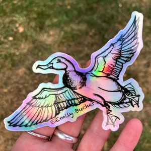 Mallard Duck Flying Holographic Vinyl Decal Sticker | Emily Bucher Heritage Calls