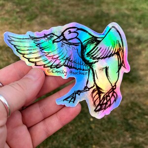 Mallard Duck Landing Holographic Vinyl Sticker Decal | Emily Bucher Heritage Calls