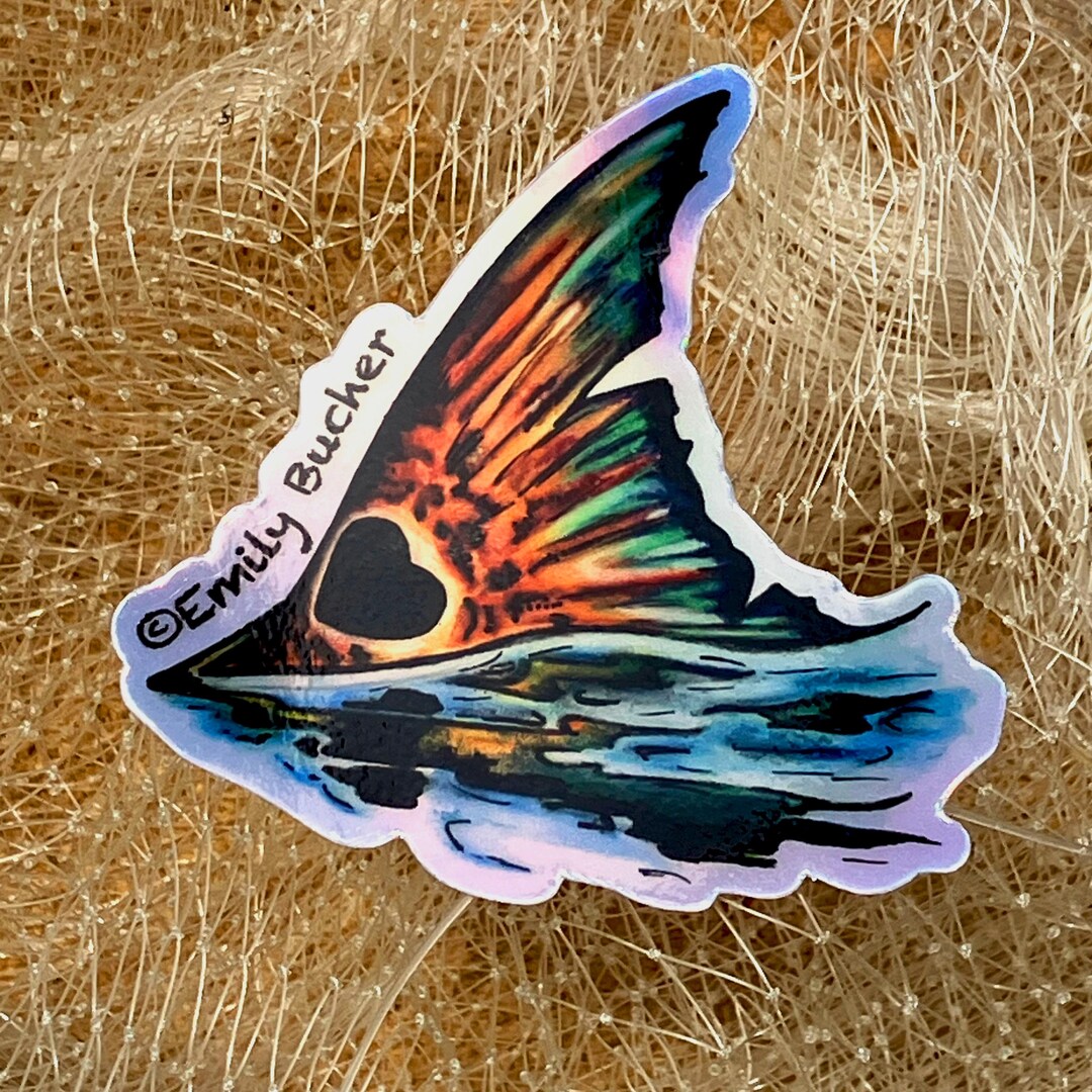 3 Inch HEART Redfish Holographic Sticker Decal | Emily Bucher - Etsy