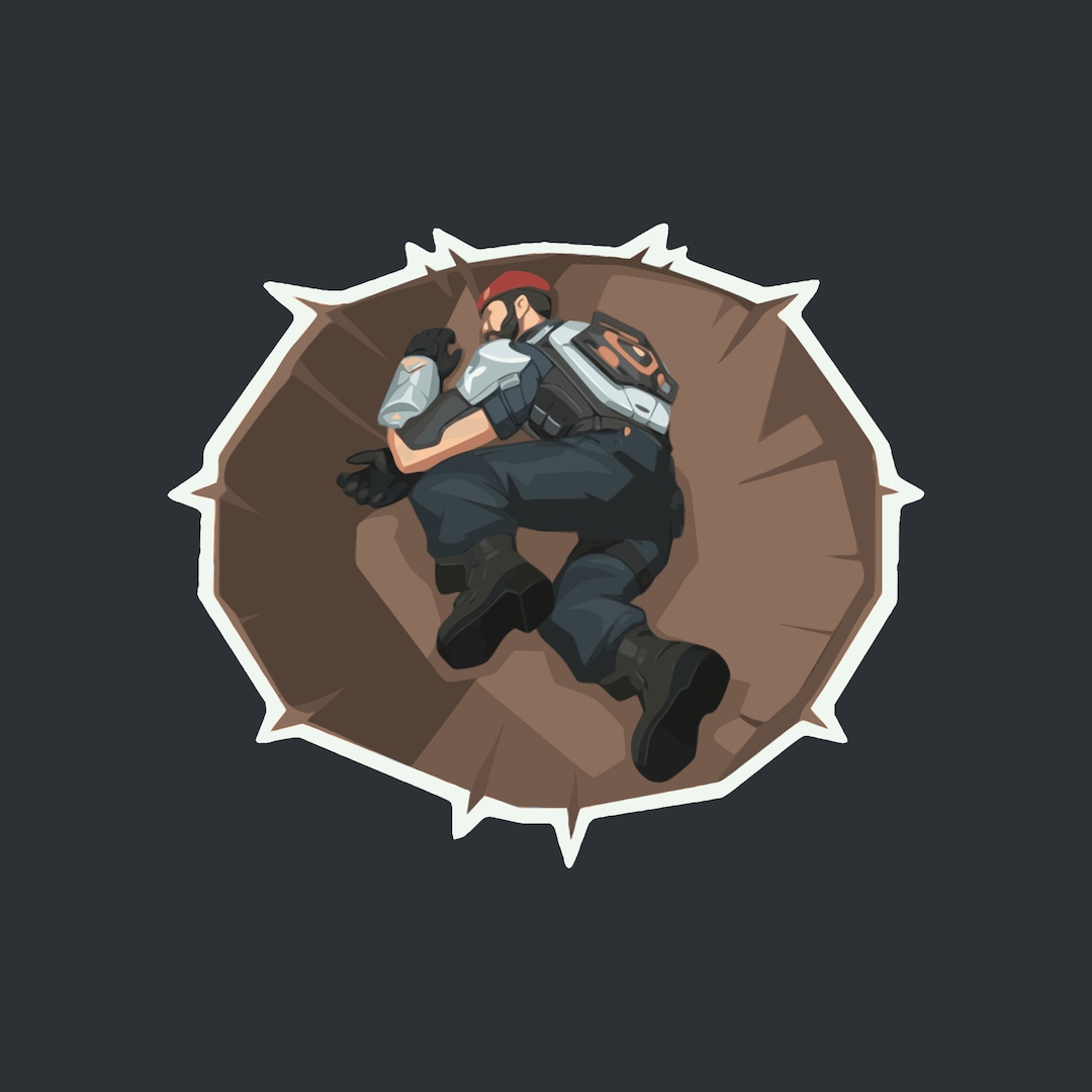 Deviantart Agent Down Brimstone Agent Down Valorant Spray Waterproof Sticker - Etsy
