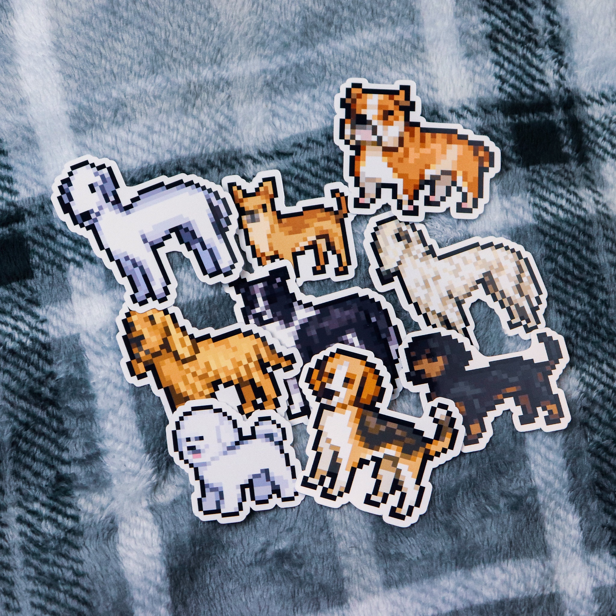 Pixel Dog Art Sticker, Video Game Sticker, Laptop Sticker, Water Bottle Sticker, Animal Sticker, Pixel Art Style Sticker, Dog Sticker, Pets