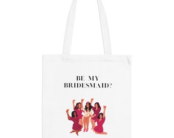 Will You Be My Bridesmaid Tote Bag, Bridesmaid Makeup Bag, Bridesmaid Gift, Aesthetic Tote Bag, Cute Tote Bag, Canvas Tote Bag, Wedding Bag