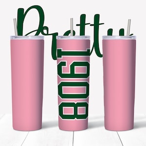 Pink and Green 1908 Insulated Tumbler | 20 oz decorated stainless steel tumbler