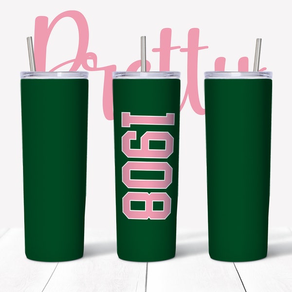 Pink and Green 1908 Insulated Tumbler | 20 oz decorated stainless steel tumbler