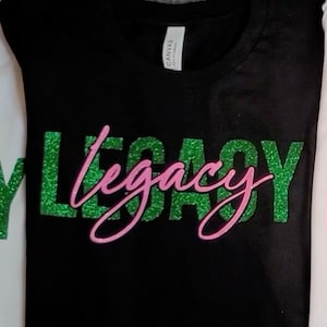 Pink and Green Short-Sleeve shirt | Pink and Green glitter Legacy Tees