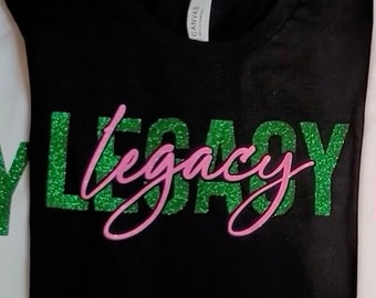 Pink and Green Short-Sleeve shirt | Pink and Green glitter Legacy Tees