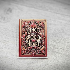 Insignia de pin de vitral estilo &quot;Érase una vez un corazón roto&quot;