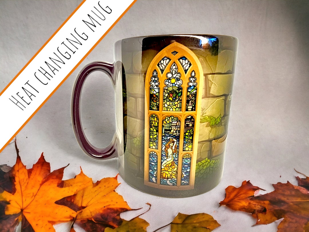 Stained Glass Window Mermaid Heat Changing Mug Perfect Gift Christmas Prefects Bathroom Wizard